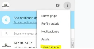 cerrar sesion web whatsapp